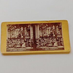 ANTIQUE STEREOGRAPH CARD Jules Raudnitz Le Sabbat rouge Ces dames s'expliquent